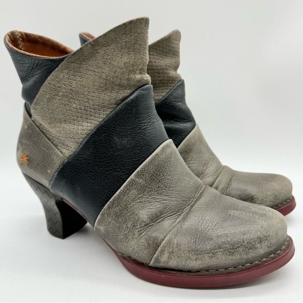 Art Company Womens Harlem 1092 Artsy Mid Heel Ankle‎ Boot Grey/Black Size 38